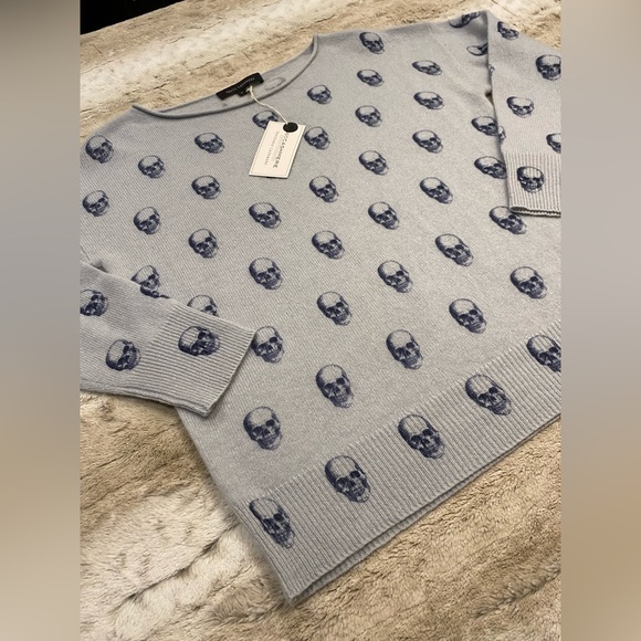 360 CASHMERE💕Gemma Skull Dropped Shoulder Cashmere Sweater Size S - Picture 7 of 13